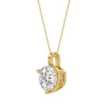 14K YELLOW GOLD 2 1/2CT ROUND DIAMOND LADIES SOLITAIRE PENDANT WITH CHAIN - Image 3