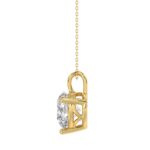 14K YELLOW GOLD 3CT ROUND DIAMOND LADIES SOLITAIRE PENDANTS WITH CHAIN - Image 2