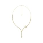 14K YELLOW GOLD 4.00CT ROUND/PEARL/PEAR DIAMOND LADIES NECKLACE - Image 3