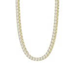 14K YELLOW GOLD 9 1/2CT 16" ROUND DIAMOND LADIES TENNIS NECKLACE - Image 3
