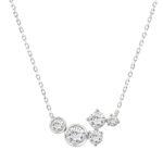 Elegant 3/4CT Round Diamond for Women White Gold 10K Necklace (Color F-G -Clarity VS1/VS2)