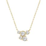 Elegant 3/4CT Round Diamond for Women Yellow Gold 10K Necklace (Color F-G Clarity VS1/VS2)