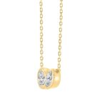 Ladies 3/4CT Oval/Marquise Lab Grown Diamond Ladies Necklace 10K Collection Linked Hearts Yellow Gold (Color F-G Clarity VS1/VS2) - Image 3