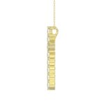 LADIES CROSS PENDANT WITH CHAIN 2CT ROUND DIAMOND 14K YELLOW GOLD - Image 2