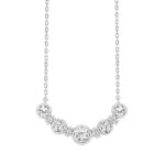 LADIES NECKLACE 1 1/2CT ROUND DIAMOND 14K WHITE GOLD
