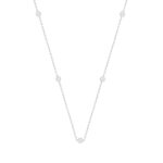 LADIES NECKLACE 1 1/2CT ROUND DIAMOND 14K WHITE GOLD