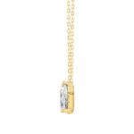LADIES NECKLACE 1 1/2CT ROUND/PEAR DIAMOND 14K YELLOW GOLD - Image 2