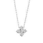 LADIES NECKLACE 1/2CT ROUND DIAMOND 18K WHITE GOLD