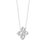 LADIES NECKLACE 1/2CT ROUND DIAMOND 18K WHITE GOLD - Image 3