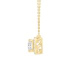 LADIES NECKLACE 1CT ROUND/PRINCESS DIAMOND 14K YELLOW GOLD (CENTER STONE PRINCESS DIAMOND 3/4CT ) - Image 2