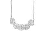 LADIES NECKLACE 2 1/2CT ROUND/OVAL/EMERALD DIAMOND 14K WHITE GOLD (CENTER STONE EMERALD DIAMOND 1/2CT ) - Image 3