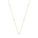 LADIES NECKLACE 3/4CT EMERALD DIAMOND 14K YELLOW GOLD