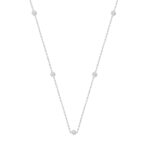 LADIES NECKLACE 3/4CT ROUND DIAMOND 14K WHITE GOLD