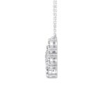 LADIES NECKLACE 4CT ROUND/PEAR DIAMOND 14K WHITE GOLD - Image 2
