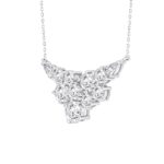 LADIES NECKLACE 4CT ROUND/PEAR DIAMOND 14K WHITE GOLD - Image 3