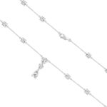 LADIES NECKLACE 9 1/6CT ROUND/PEAR DIAMOND 14K WHITE GOLD - Image 2