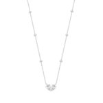 LADIES NECKLACES 2CT ROUND/PEAR DIAMOND 14K WHITE GOLD