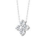 LADIES PENDANT 1CT ROUND DIAMOND 14K WHITE GOLD - Image 3