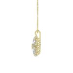 LADIES PENDANT 1CT ROUND/PEAR DIAMOND 14K YELLOW GOLD - Image 2