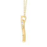 LADIES PENDANT 1CT ROUND/PEAR DIAMOND 14K YELLOW GOLD - Image 2