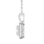 LADIES PENDANT 2 3/4CT ROUND/PRINCESS DIAMOND 14K WHITE GOLD (CENTER STONE PRINCESS DIAMOND 2CT ) - Image 2