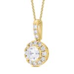 LADIES PENDANT WITH CHAIN 1 1/2CT ROUND DIAMOND 14K YELLOW GOLD (CENTER STONE ROUND DIAMOND 1CT) - Image 3