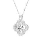 LADIES PENDANT WITH CHAIN 1 1/3CT ROUND DIAMOND 14K WHITE GOLD (CENTER STONE ROUND DIAMOND 1CT) - Image 3