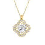 LADIES PENDANT WITH CHAIN 1 1/3CT ROUND DIAMOND 14K YELLOW GOLD (CENTER STONE ROUND DIAMOND 1CT)