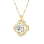 LADIES PENDANT WITH CHAIN 1 1/3CT ROUND DIAMOND 14K YELLOW GOLD (CENTER STONE ROUND DIAMOND 1CT) - Image 3