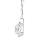 LADIES PENDANT WITH CHAIN 1 1/3CT ROUND/OVAL DIAMOND 14K WHITE GOLD (CENTER STONE OVAL DIAMOND 1CT) - Image 2