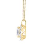LADIES PENDANT WITH CHAIN 1 1/3CT ROUND/OVAL DIAMOND 14K YELLOW GOLD (CENTER STONE OVAL DIAMOND 1CT) - Image 2