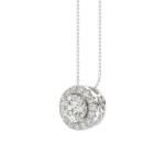 LADIES PENDANT WITH CHAIN 1 1/4CT ROUND DIAMOND 14K WHITE GOLD (CENTER STONE ROUND DIAMOND 1CT) - Image 3
