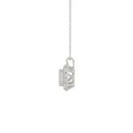 LADIES PENDANT WITH CHAIN 1 3/8CT ROUND/EMERALD DIAMOND 14K WHITE GOLD (CENTER STONE EMERALD DIAMOND 1CT ) - Image 2