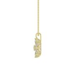 LADIES PENDANT WITH CHAIN 1CT ROUND/MARQUISE DIAMOND 14K YELLOW GOLD - Image 2