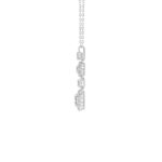 LADIES PENDANT WITH CHAIN 2CT ROUND/OVAL DIAMOND 14K WHITE GOLD (CENTER STONE OVAL DIAMOND 3/4CT ) - Image 2