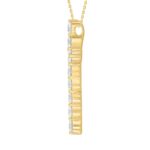LADIES PENDANT WITH CHIAIN 3CT ROUND DIAMOND 14K YELLOW GOLD - Image 2