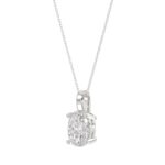 LADIES PENDANTS 1CT OVAL DIAMOND 14K WHITE GOLD - Image 3