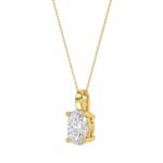 LADIES PENDANTS 1CT OVAL DIAMOND 14K YELLOW GOLD - Image 3