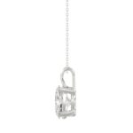 LADIES SOLITAIRE PENDANT 2 1/2CT OVAL DIAMOND 14K WHITE GOLD - Image 3