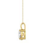 LADIES SOLITAIRE PENDANT 2 1/2CT OVAL DIAMOND 14K YELLOW GOLD - Image 3
