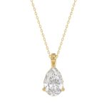 LADIES SOLITAIRE PENDANT 2 1/2CT PEAR DIAMOND 14K YELLOW GOLD