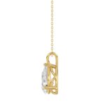 LADIES SOLITAIRE PENDANT 2 1/2CT PEAR DIAMOND 14K YELLOW GOLD - Image 2