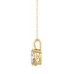 LADIES SOLITAIRE PENDANT 2CT OVAL DIAMOND 14K YELLOW GOLD - Image 2