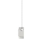 LADIES SOLITAIRE PENDANT 3CT EMERALD DIAMOND 14K WHITE GOLD - Image 2