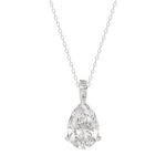 LADIES SOLITAIRE PENDANT 3CT PEAR DIAMOND 14K WHITE GOLD