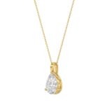 LADIES SOLITAIRE PENDANT WITH CHAIN 1/2CT PEAR DIAMOND 18K YELLOW GOLD - Image 3