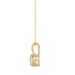 LADIES SOLITAIRE PENDANT WITH CHAIN 1/2CT ROUND DIAMOND 14K YELLOW GOLD - Image 2
