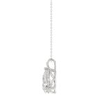 LADIES SOLITAIRE PENDANT WITH CHAIN 1CT PEAR DIAMOND 14K WHITE GOLD - Image 2