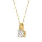 LADIES SOLITAIRE PENDANT WITH CHAIN 1CT ROUND DIAMOND 14K YELLOW GOLD (CENTER STONE ROUND DIAMOND 1CT ) - Image 3