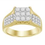 LADIES RING 1.00CT ROUND DIAMOND 10K YELLOW GOLD